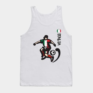 Dynamic Italy Soccer Player Pose V1-2 Tank Top